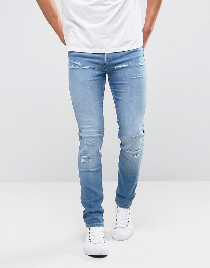 Cheap Monday Tight Skinny Jeans Break Blue - Blue