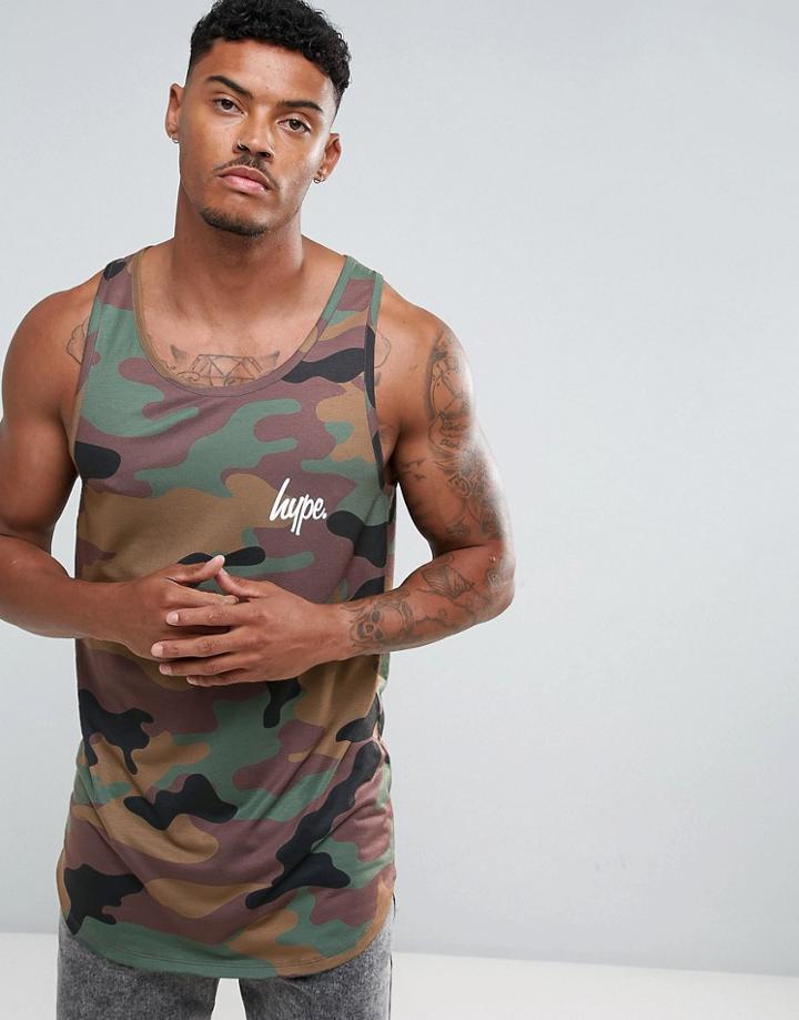 Hype Tank In Camo Print - Green