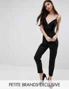 Naanaa Petite Tailored Jumpsuit With Corset Detail - Black