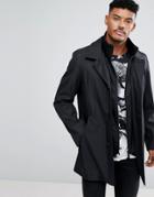 Hugo Detachable Insert Car Coat In Black - Black