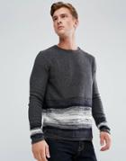Bellfield Stripe Sweater - Gray