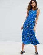 Mango Ditsy Floral Midi Dress - Blue