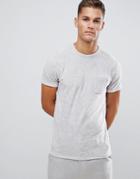 Asos Design T-shirt With Pocket In Towelling - Gray