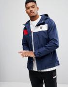 Fila Vintage Hooded Jacket With Contrast Panel - Navy