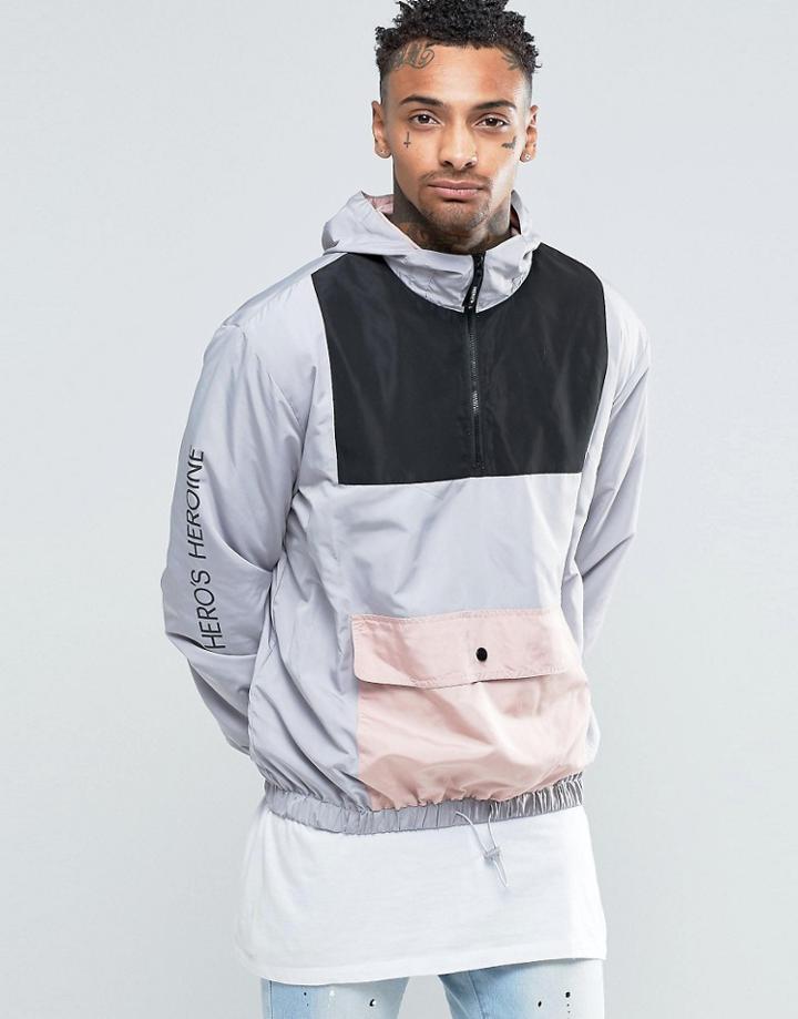 Heros Heroine Overhead Jacket With Hood - Gray