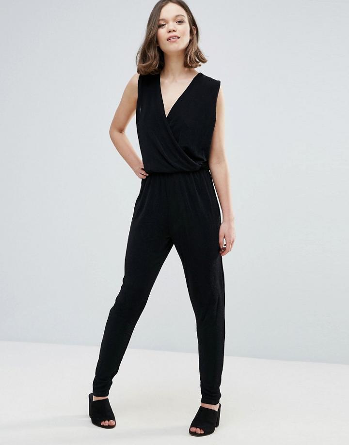 Ichi Tapered Leg Jumpsuit - Black