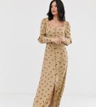 Glamorous Milkmaid Maxi Dress In All Over Horse Print