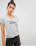 Blend She Vibe Exploring Print T-shirt - Gray