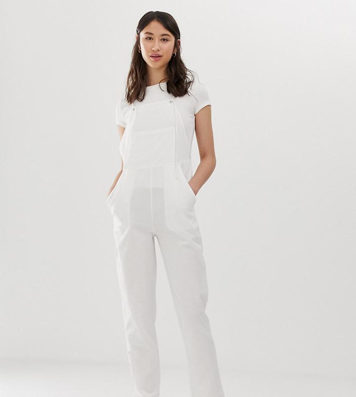 Asos Design Tall Casual Strappy Overall-cream