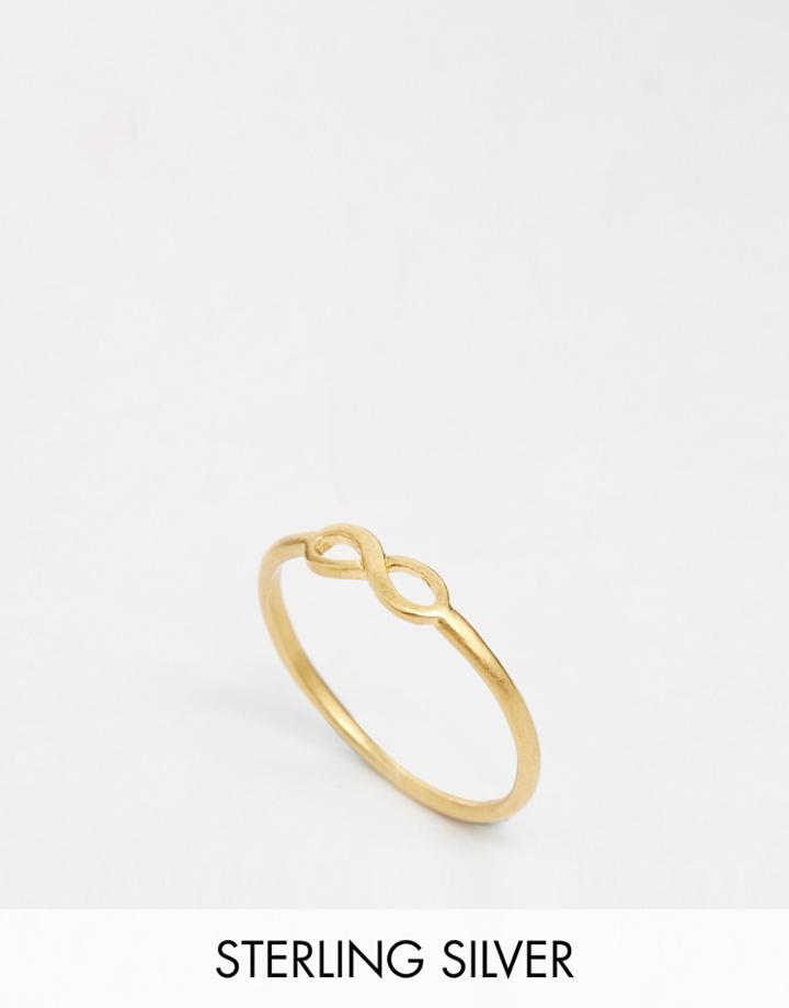 Dogeared Gold Plated Hello Happiness Infinity Ring - Gold