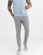 River Island Smart Sweatpants In Gray Check