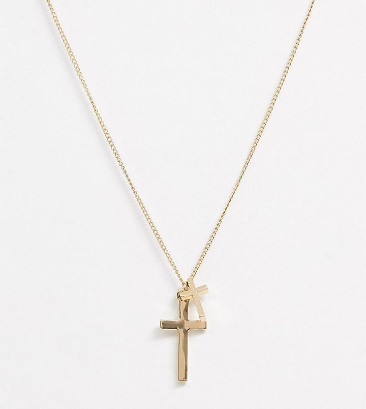 Designb London Exclusive Multicross Pendant In Gold