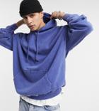 Reclaimed Vintage Inspired Oversized Washed Hoodie In Blue-blues