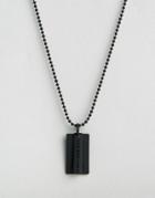 Chained & Able Logo Id Dogtag Necklace In Matt Black - Black
