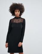 Vila Lace Trim Dress - Black