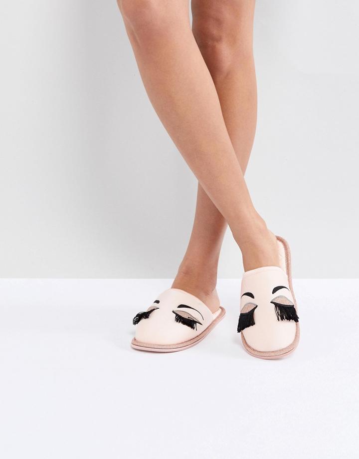 Carvela Closed Eyelash Slipper - Pink