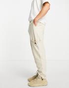Asos Design Organic Oversized Sweatpants With Toggle Pockets In Beige - Part Of A Set-neutral