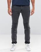 Only & Sons Biker Jeans In Slim Fit - Black