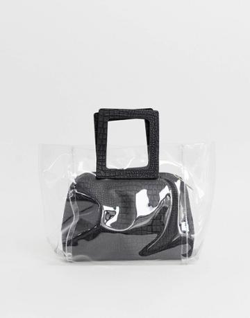 Yoki Plastic Strucuted Tote Bag With Insert - Clear
