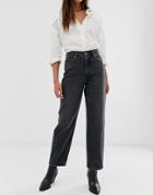 Selected Femme High Waist Sraight Leg Gray Jeans