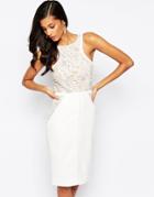 Forever Unique Creek Midi Dress With Crochet Applique - Ivory