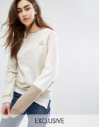 Le Coq Sportif Exclusive To Asos Tricolour Sweatshirt In Neutrals - Multi