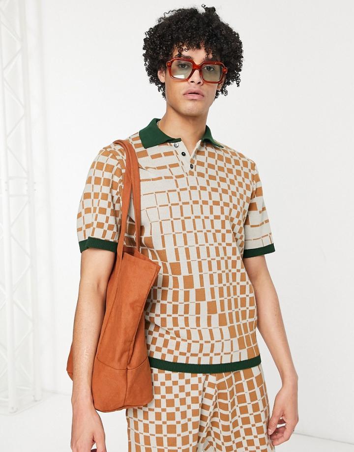 Asos Design Geo Print Polo - Part Of A Set-multi