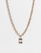 Icon Brand Mix Metal Chunky Chain Pendant In Gold
