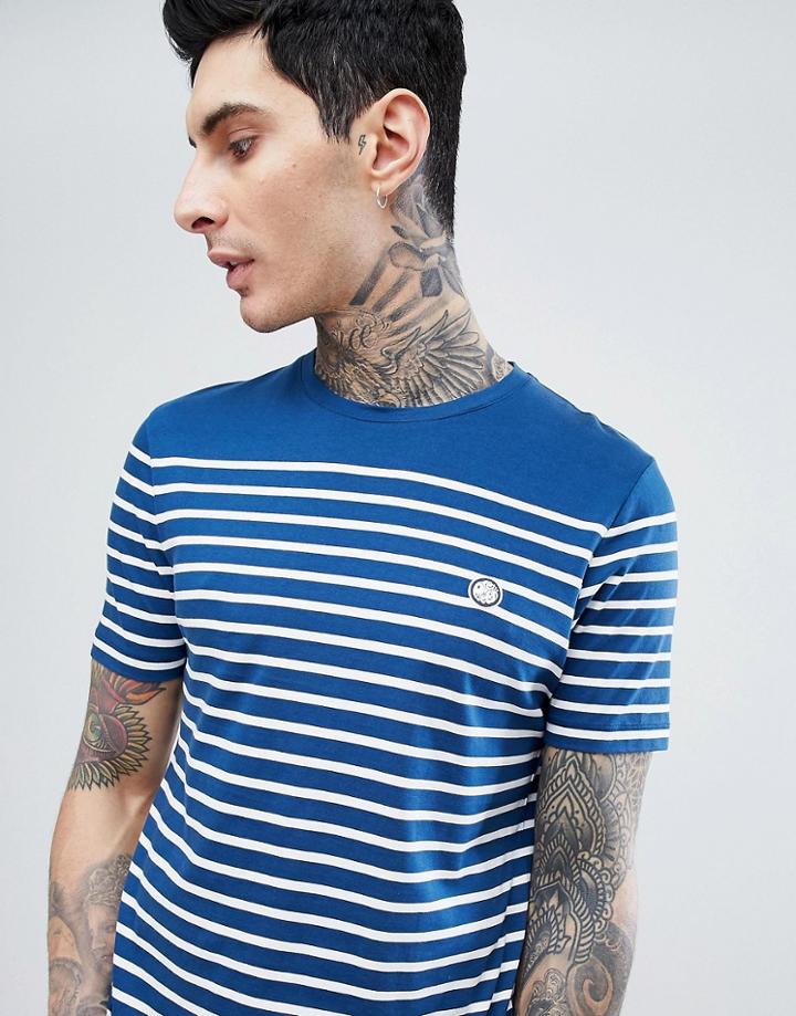 Pretty Green Bonetta Stripe T-shirt In Navy - Navy