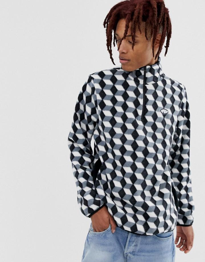 Ripndip Dizzy Fleece Half Zip Jacket In Black - Black