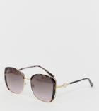 River Island Large Sunglasses With Arm Detail In Tortoiseshell - Brown