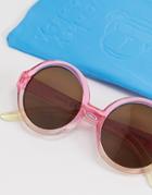 Monkey Monkey Round Lens Preppy Sunglasses-pink