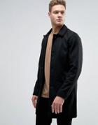 Jack & Jones Originals Wool Overcoat - Black