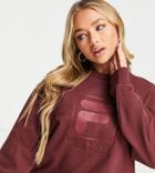 Fila Oversized Sweatshirt With Tonal Branding In Red