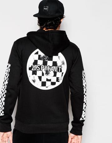 Asphalt Yacht Club Hoodie With Sleeve And Back Print - Black