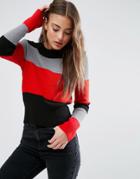 Asos Sweater In Blocked Stripe - Multi