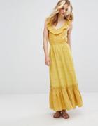 Moon River Tiered Maxi Dress - Yellow