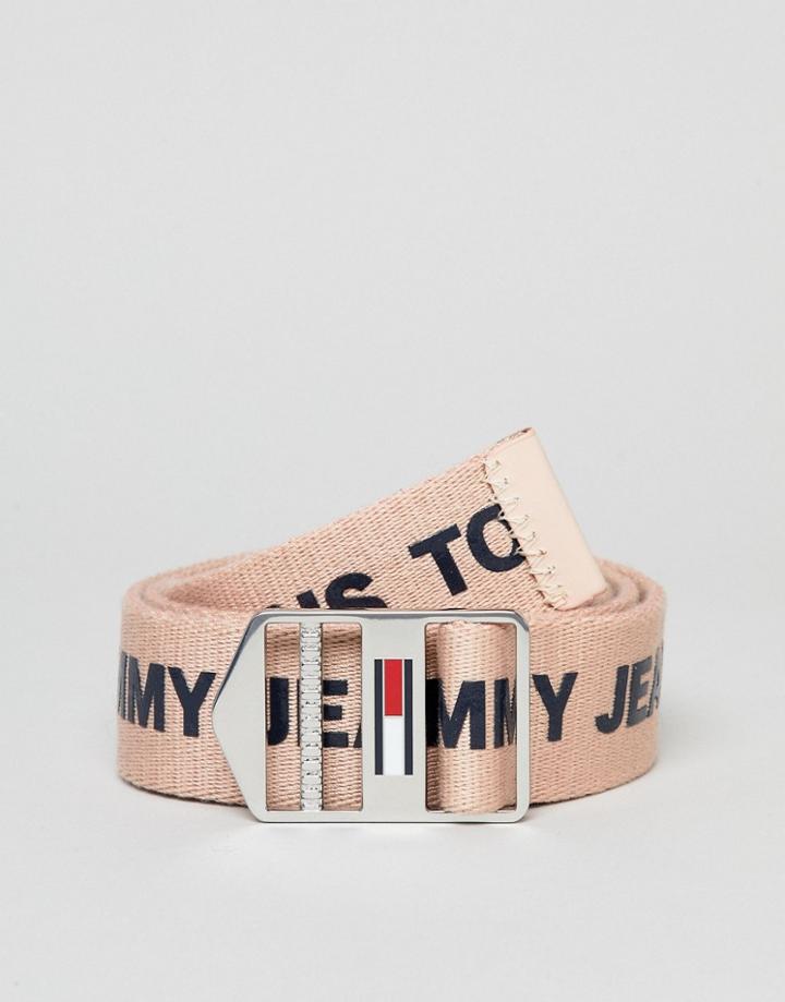 Tommy Jeans Logo Webbed Belt - Pink