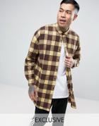 Sixth June Oversized Shirt In Distressed Flannel - Green