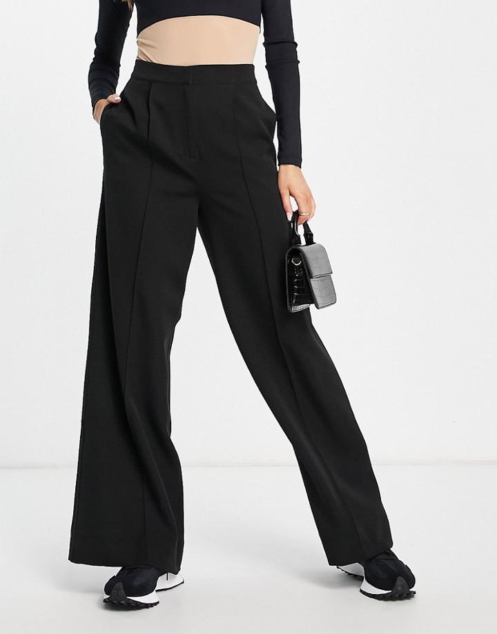 Topshop Wide Leg Pant In Black