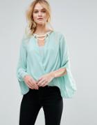 Tfnc Blouse With Gold Detail - Blue