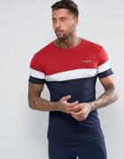 Illusive London Panel T-shirt In Muscle Fit - Navy