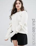 Alice & You Ruffle Detail Knitted Sweater - Cream