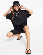 Selected Femme Cotton Blend Top With High Neck In Black - Black