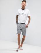Boss By Hugo Boss Regular Fit Lounge Shorts With Contrast Waistband - Gray