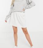 Asos Design Petite Flippy Mini Skirt In Floral Texture In Off White