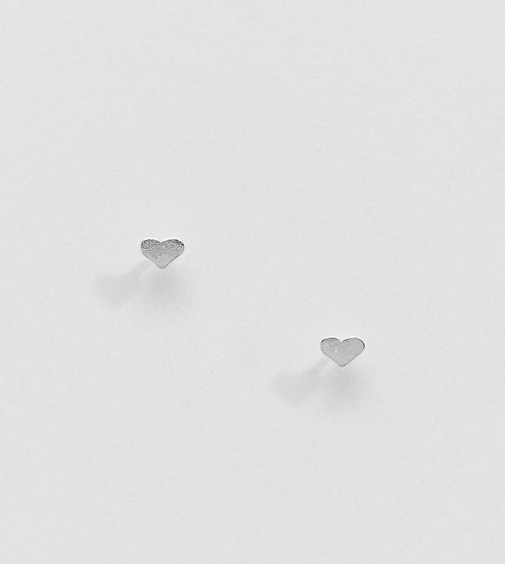 Kingsley Ryan Exclusive Sterling Silver Heart Stud Earrings - Silver