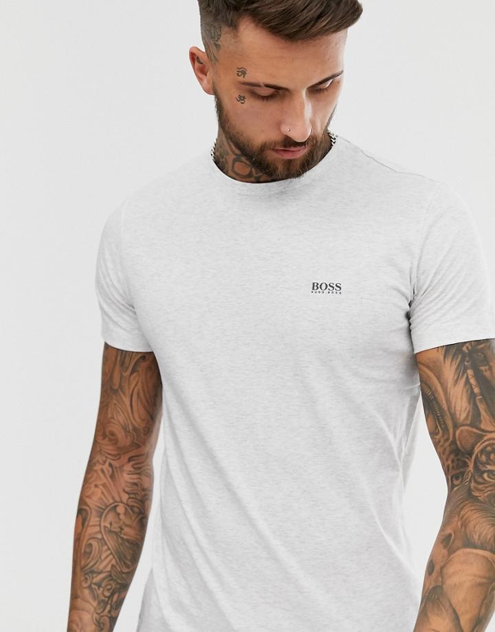 Boss Athleisure Front And Back Logo T-shirt In Gray Marl