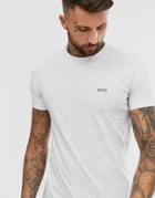 Boss Athleisure Front And Back Logo T-shirt In Gray Marl