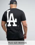 Majestic Plus L.a. Dodgers Longline T-shirt - Black